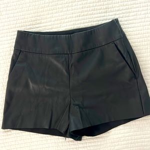 Express faux leather side zip shorts size 2